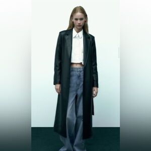 Zara Faux Leather Trench Coat